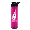 Garyline® Slim Fit RPET Bottle with Drink-Thru Lid - 24 oz. - Transparent hot pink